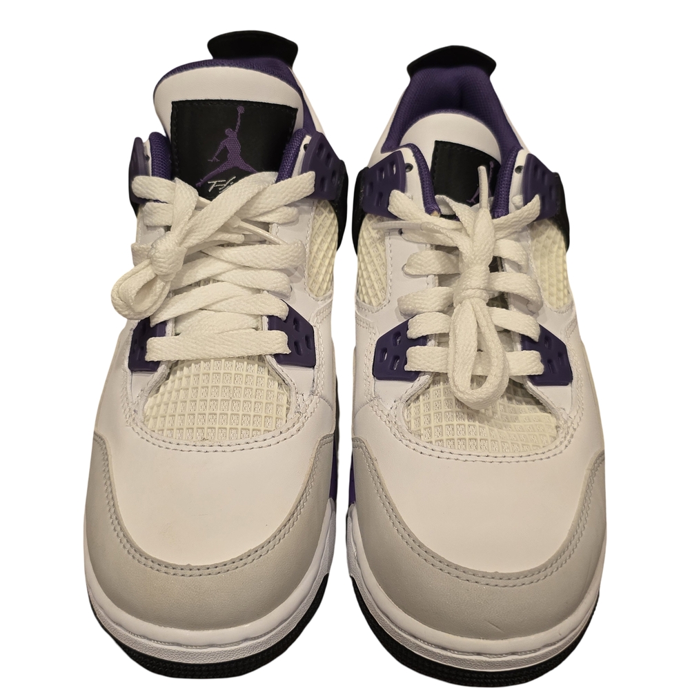 Jordan Girl's White and Purple Sneakers
